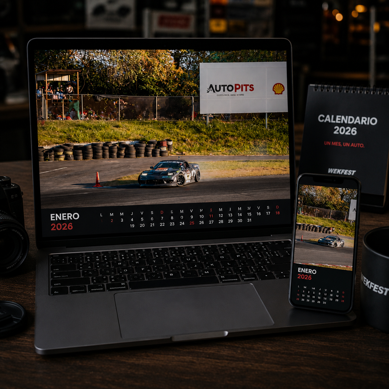 Calendario Digital con Autos